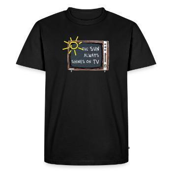 The Sun Always Shines on TV – Retro Saying - Men's Premium Organic T-Shirt - black - Front - Nico (187cm)