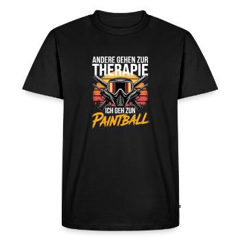 D’autres vont en thérapie, moi je vais au paintball - T-shirt Premium bio Homme - noir - Devant - Nico (187cm)
