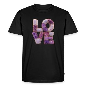 Patchwork Love Quiltlook Lettering - Men's Premium Organic T-Shirt - black - Front - Nico (187cm)