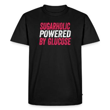 Sugarholic alimenté par le glucose - T-shirt Premium bio Homme - noir - Devant - Nico (187cm)