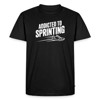 Addicted to Sprinting - Men's Premium Organic T-Shirt - black - Front - Nico (187cm)