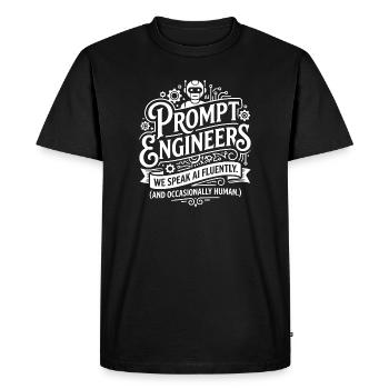 Prompt Engineers: We speak AI fluently - Men's Premium Organic T-Shirt - black - Front - Nico (187cm)