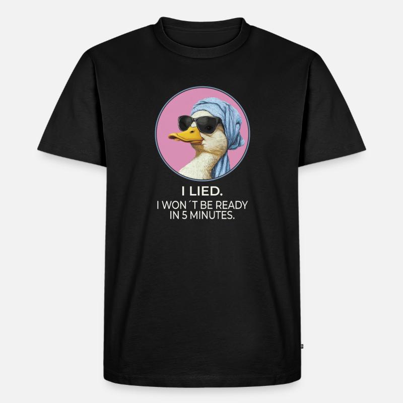 I Lied Duck – Lustiges Statement Design - Männer Premium Bio T-Shirt - Schwarz