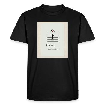 Shut up – Volume Zero Minimal Design - Men's Premium Organic T-Shirt - black - Front - Nico (187cm)