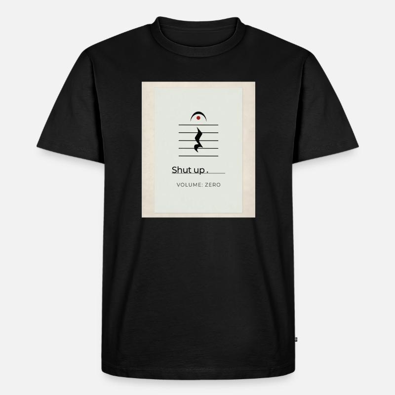 Shut up – Volume Zero Minimal Design - Männer Premium Bio T-Shirt - Schwarz