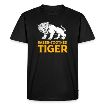 Tigre à dents de sabre Préhistorique - T-shirt Premium bio Homme - noir - Devant - Nico (187cm)
