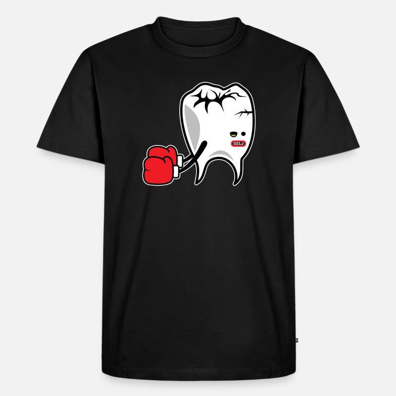 Tooth Boxer K.o. - Männer Premium Bio T-Shirt - Schwarz