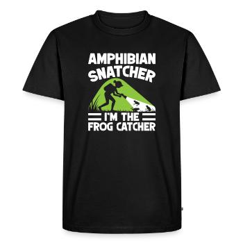 Frog Catcher Amphibian Snatcher Frog - Men's Premium Organic T-Shirt - black - Front - Nico (187cm)