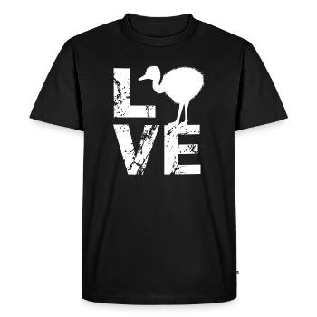Nandu, ostrich head, emu, ostrich - Men's Premium Organic T-Shirt - black - Front - Nico (187cm)