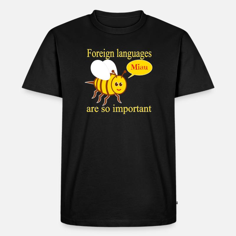 Biene mit Sprechblase - Männer Premium Bio T-Shirt - Schwarz