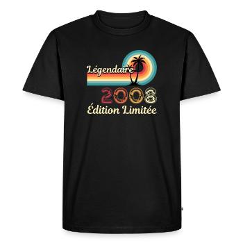 Légendaire 2008, édition limitée - T-shirt Premium bio Homme - noir - Devant - Nico (187cm)