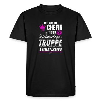 Chefin der Zielstrebigen Truppe Chefin Geschenke - Men's Premium Organic T-Shirt - black - Front - Nico (187cm)