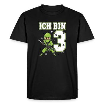 I'm 3 Ninja 3rd Birthday Green Karate - Men's Premium Organic T-Shirt - black - Front - Nico (187cm)