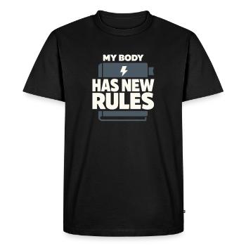 Périménopause Humour Périménopause - T-shirt Premium bio Homme - noir - Devant - Nico (187cm)