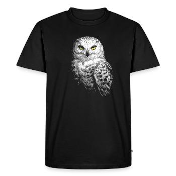Snowy owl - Men's Premium Organic T-Shirt - black - Front - Nico (187cm)
