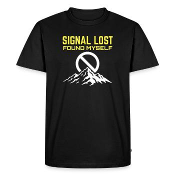 Signal perdu trouvé moi-même - T-shirt Premium bio Homme - noir - Devant - Nico (187cm)