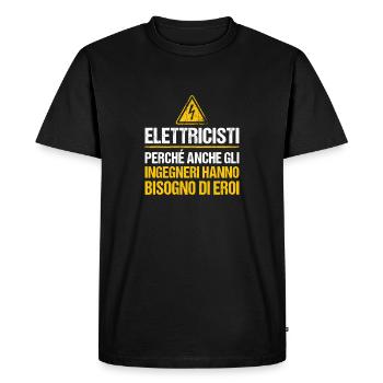 Maîtres Ingénieurs en Électricité Gift - T-shirt Premium bio Homme - noir - Devant - Nico (187cm)