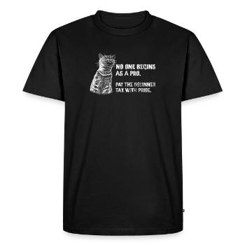 Fiscalité pour débutants – Personne ne commence comme un pro - T-shirt Premium bio Homme - noir - Devant - Nico (187cm)