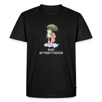 Grenouille mignonne avec parapluie, Ma – Grenouille drôle - T-shirt Premium bio Homme - noir - Devant - Nico (187cm)