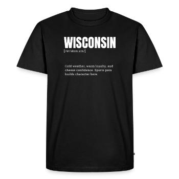 Style de police block du Wisconsin - T-shirt Premium bio Homme - noir - Devant - Nico (187cm)