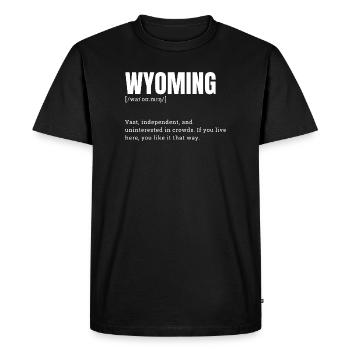 Typographie du terrain en audace du Wyoming - T-shirt Premium bio Homme - noir - Devant - Nico (187cm)