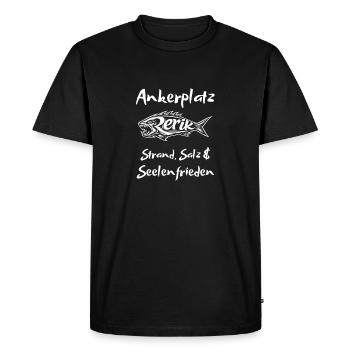 Anchorage Rerik beach, salt and peace of mind - Men's Premium Organic T-Shirt - black - Front - Nico (187cm)