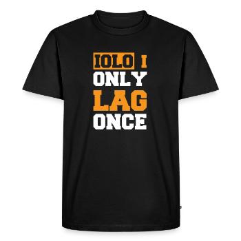 YOLO Je ne lâche qu’une fois Citation du joueur Citation du design - T-shirt Premium bio Homme - noir - Devant - Nico (187cm)