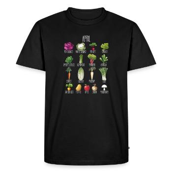 Fruits et légumes d’avril de Hobby Garden pour les pouces vertes - T-shirt Premium bio Homme - noir - Devant - Nico (187cm)