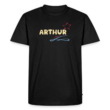 Arthur - Men's Premium Organic T-Shirt - black - Front - Nico (187cm)