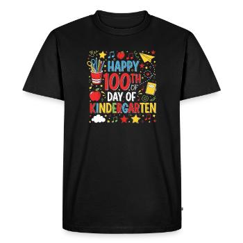 100 jours de maternelle Joyeux 100e jour d’école - T-shirt Premium bio Homme - noir - Devant - Nico (187cm)