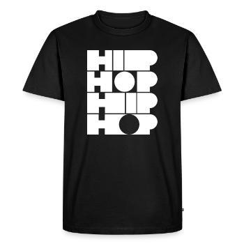 Typographie du hip-hop en bloc gras - T-shirt Premium bio Homme - noir - Devant - Nico (187cm)