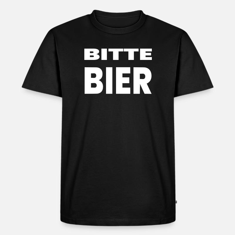 Bier - Männer Premium Bio T-Shirt - Schwarz