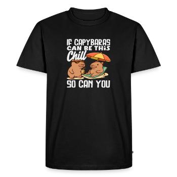 Calme-toi, capybara, alors tu peux capybara, mignon. - T-shirt Premium bio Homme - noir - Devant - Nico (187cm)