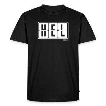 Helsinki HEL, City Souvenir T-Shirt, Hoodie, Cap - Men's Premium Organic T-Shirt - black - Front - Nico (187cm)