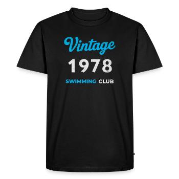Millésime 1978 – Année de naissance rétro du club de natation - T-shirt Premium bio Homme - noir - Devant - Nico (187cm)