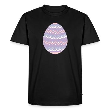 Œuf de Pâques ondulé pastel - T-shirt Premium bio Homme - noir - Devant - Nico (187cm)