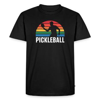 Silhouette du coucher de Pickleball - T-shirt Premium bio Homme - noir - Devant - Nico (187cm)