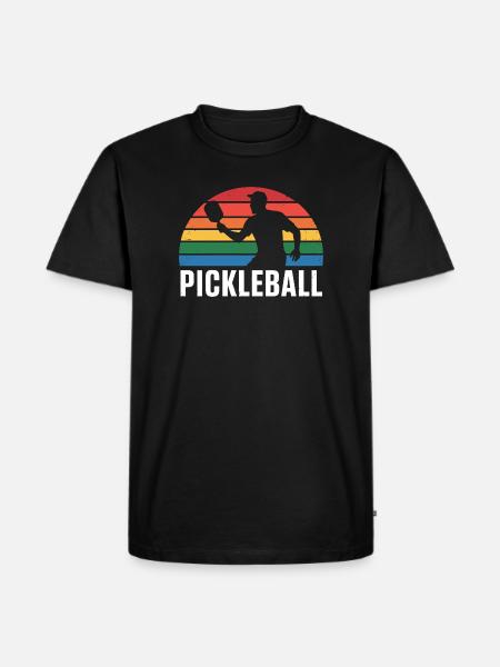 Pickleball Sunset Silhouette - Men's Premium Organic T-Shirt - black