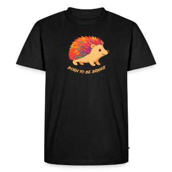 Colorful Hedgehog - Men's Premium Organic T-Shirt - black - Front - Nico (187cm)