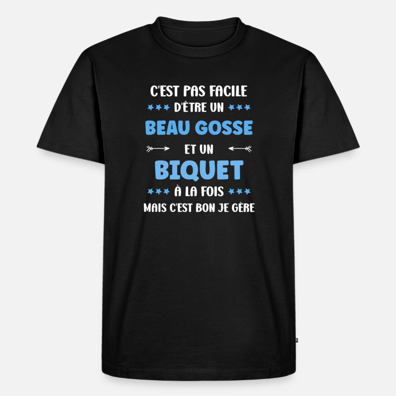 Biquet - Männer Premium Bio T-Shirt - Schwarz
