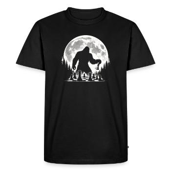 Joueur d’échecs Bigfoot - T-shirt Premium bio Homme - noir - Devant - Nico (187cm)