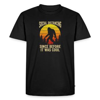 Social Distancing Bigfoot Retro Sasquatch Funny - Men's Premium Organic T-Shirt - black - Front - Nico (187cm)
