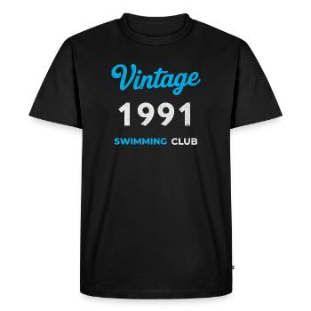 Vintage 1991 – Année de naissance rétro du club de natation - T-shirt Premium bio Homme - noir - Devant - Nico (187cm)