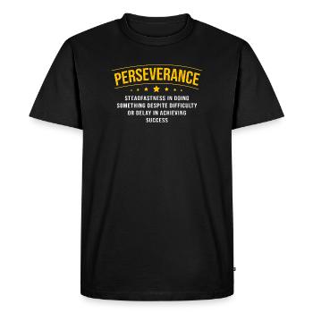 Dictons de motivation - T-shirt Premium bio Homme - noir - Devant - Nico (187cm)