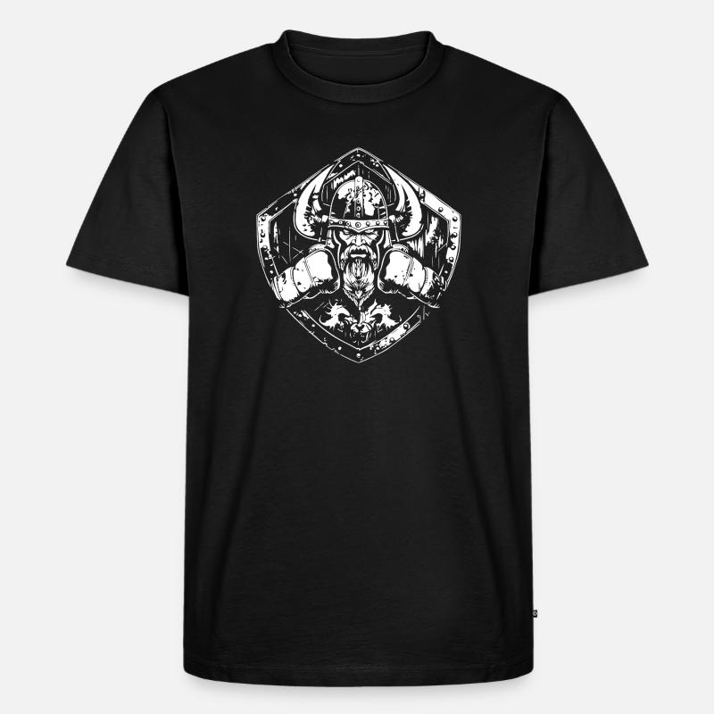 Wikinger Boxen MMA - Männer Premium Bio T-Shirt - Schwarz