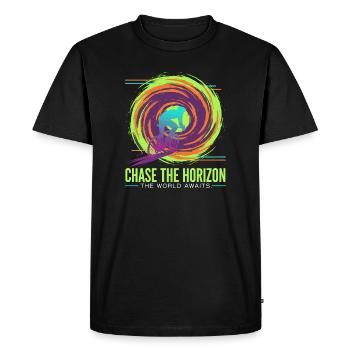 Chase the Horizon Cyclist - Men's Premium Organic T-Shirt - black - Front - Nico (187cm)