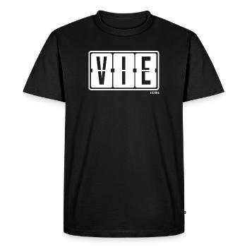 Vienna VIE, sweat à capuche souvenir de la ville, sac, casquette - T-shirt Premium bio Homme - noir - Devant - Nico (187cm)