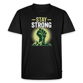 Reste fort - Puissance du design des montagnes Faust - T-shirt Premium bio Homme - noir - Devant - Nico (187cm)