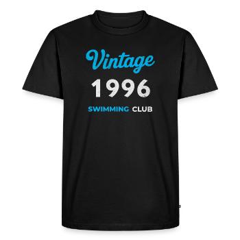 Vintage 1996 – Année de naissance rétro du club de natation - T-shirt Premium bio Homme - noir - Devant - Nico (187cm)