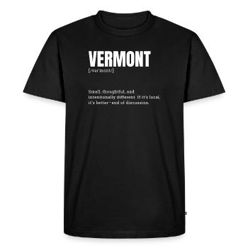 Chemise style Vermont Wordmark - T-shirt Premium bio Homme - noir - Devant - Nico (187cm)